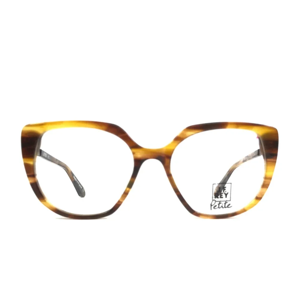 J.F. Rey Petite Eyeglasses Frames PA093 9050 Demi Horn Gold Cat Eye 48-16-140